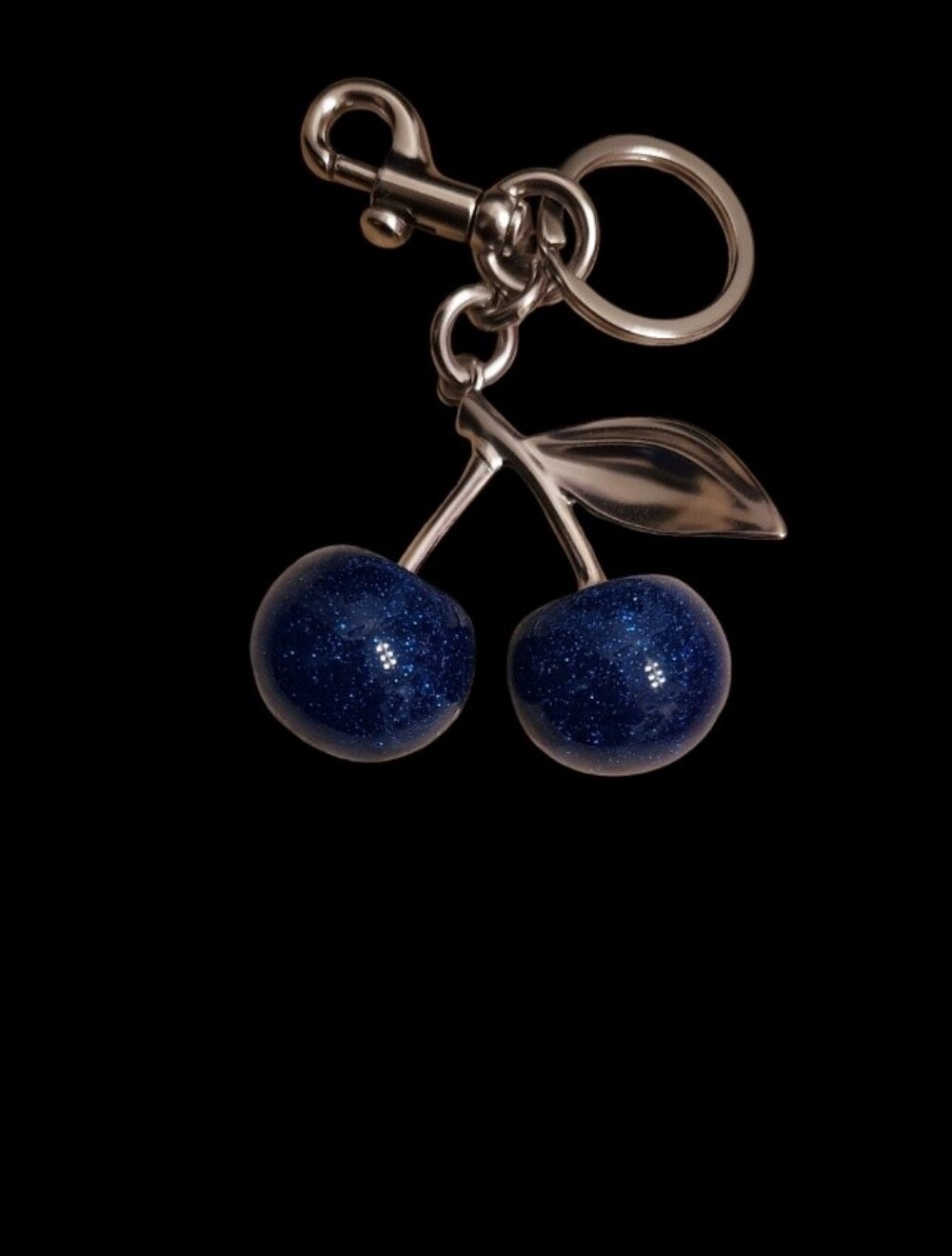 🍒Sparkling Blue Cherry Keychain Charm